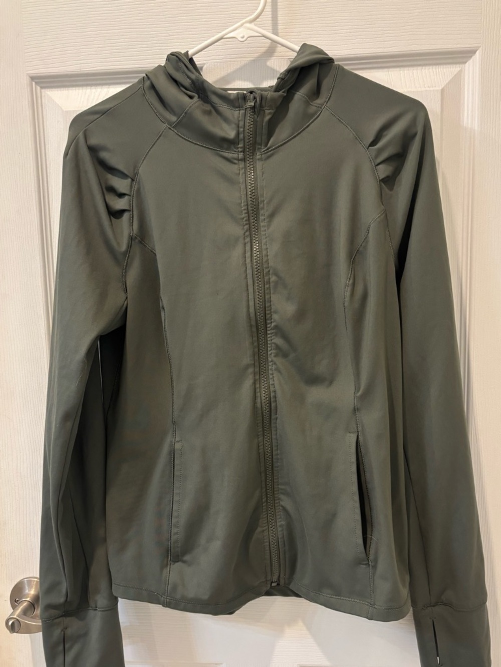 Yogalicious Olive Hooded Zip-Up Yoga Jacket